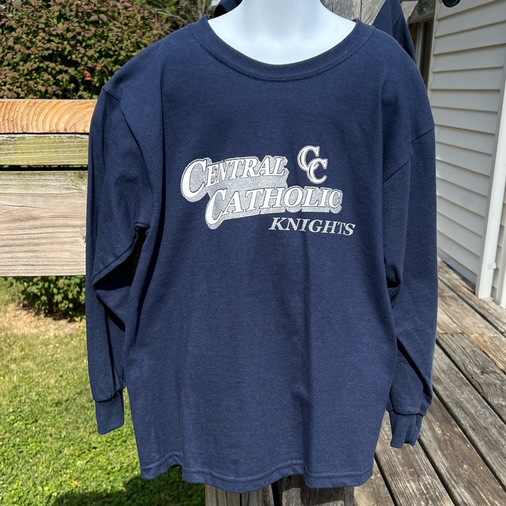 Kids Central Catholic Navy LS Tee! NEW!